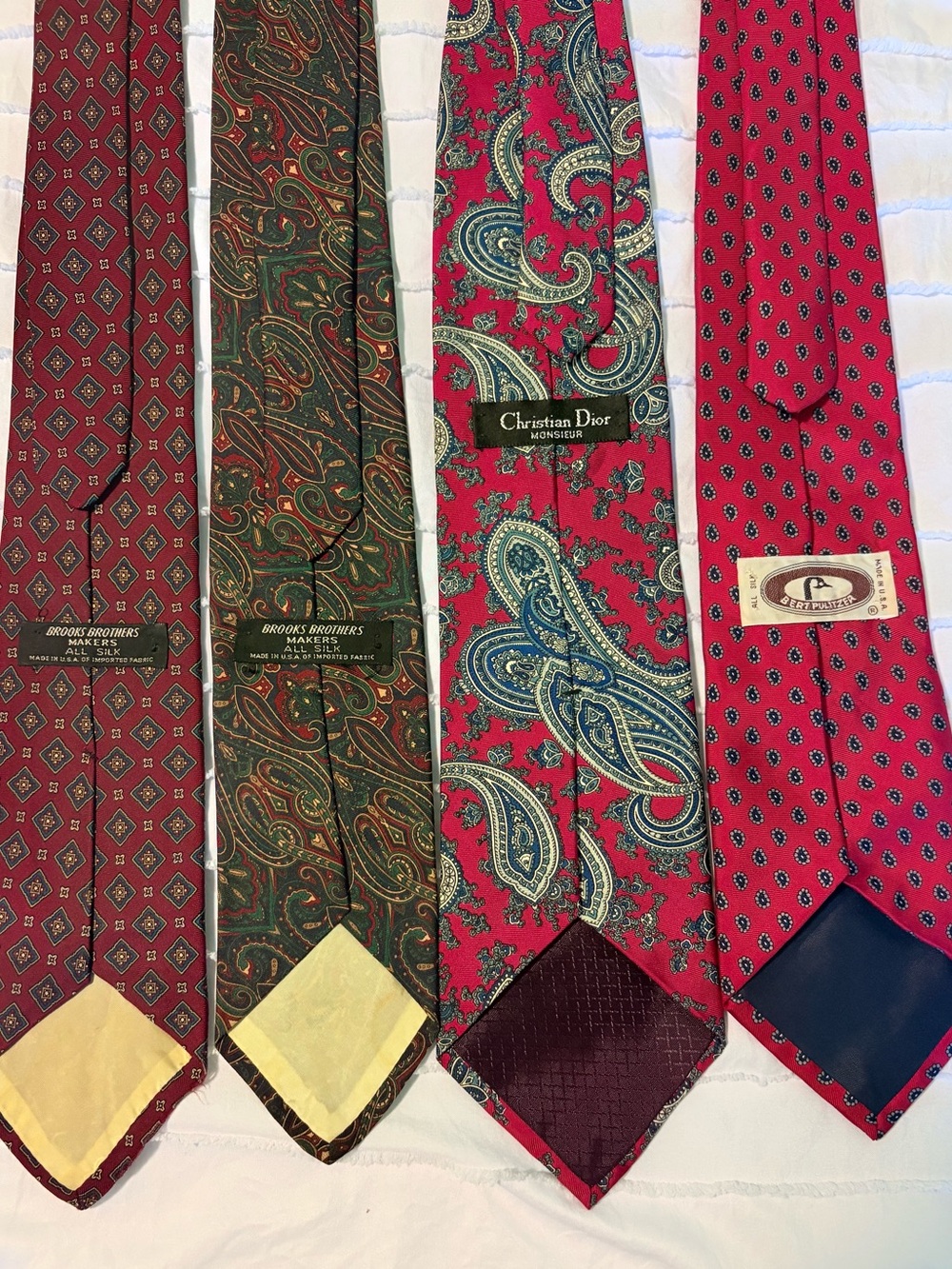 Vintage Silk Tie Lot including Christian Dior, Brooks Brothers & Bert Pulitzer
